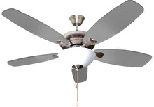 HOMEnhancements 18923 - 52" 5-Blade UFO Fan NK Silver/Walnut Blades 2-Light White Glass LED Kit